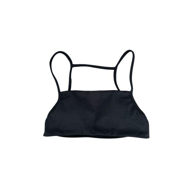 YoungLa W363 Back it Up Top Sports Bra Square Neck Open Black Strappy Black S - Picture 3 of 6